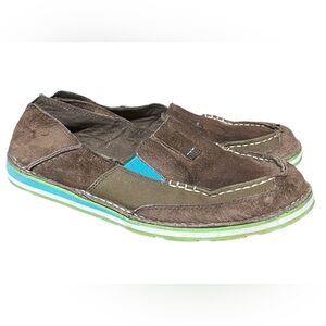 ARIAT Cruiser Brown Leather Suede Boat Loafers Shoes Women’s Size 9B